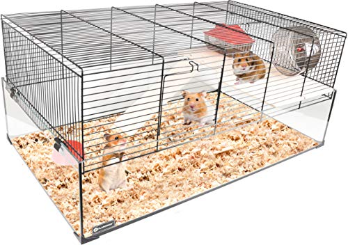 Flamingo Hamsterkäfig Vitru 3 – Schwarz, 78 × 48 × 34,5 cm | Extra Geräumig, Stabil & Perfekt für kleine Nager! von Flamingo
