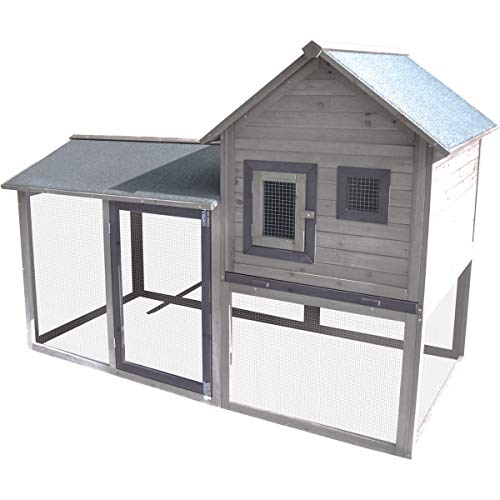Flamingo Hühnerstall Calimero Cottage Grau – 197 cm L x 93 cm B x 143 cm H, Nachtkäfig mit Laufsteg und Angebautem Auslauf – Stark, Robust und Langlebig, Pure Verwöhnung für Ihre Hühner! Flamingo Hühnerstall Calimero Cottage Grau – 197 cm L x 93 cm B x 143 cm H, Nachtkäfig mit Laufsteg und Angebautem Auslauf – Stark, Robust und Langlebig, Pure Verwöhnung für Ihre Hühner! von Flamingo