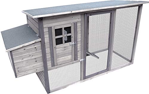 Flamingo Hühnerstall Palacio Cottage Grau – 200 cm L x 76 cm B x 104 cm H, Nachtkäfig mit 2 Legenestern, Angebautem Auslauf und 2 Sitzstangen – Stark, Pure Verwöhnung für Ihre Hühner! Flamingo Hühnerstall Palacio Cottage Grau – 200 cm L x 76 cm B x 104 cm H, Nachtkäfig mit 2 Legenestern, Angebautem Auslauf und 2 Sitzstangen – Stark, Pure Verwöhnung für Ihre Hühner! von Flamingo