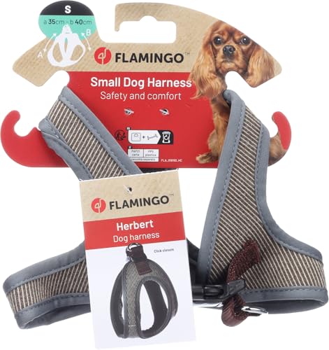 Flamingo Hund Geschirr Step&Go Herbert Hellbraun S 35cm 40cm von Flamingo
