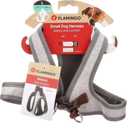 Flamingo Hund Geschirr Step&Go Nelson Grau L 37cm 44cm Flamingo Hund Geschirr Step&Go Nelson Grau L 37cm 44cm von Flamingo