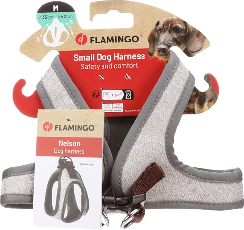 Flamingo Hund Geschirr Step&Go Nelson Grau M 35cm 42cm von Flamingo