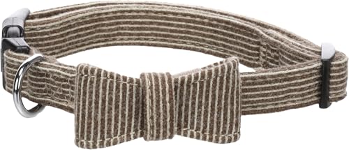 Flamingo Hund Halsband mit Schleife Herbert Hellbraun S 30-45cm 15mm von Flamingo