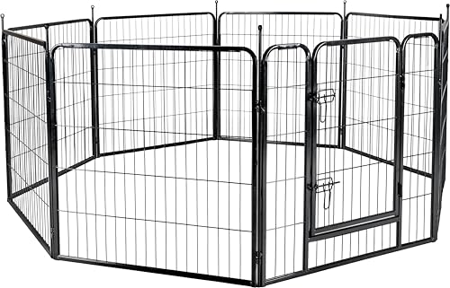 Flamingo Hundelaufstall Zecta – Schwarz – 205x80x80 cm | Sicher, flexibel & komfortabel! von Flamingo