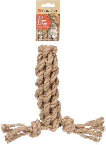 Flamingo Hundespielzeug Hanf Kush Zugseil mit 2 Knoten braun - 28x9x6,2cm - Beugt Zahnbelag vor - Massiert das Zahnfleisch - 100% natürlich Flamingo Hundespielzeug Hanf Kush Zugseil mit 2 Knoten braun - 28x9x6,2cm - Beugt Zahnbelag vor - Massiert das Zahnfleisch - 100% natürlich von Flamingo