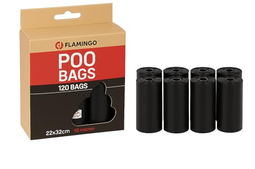Kotbeutel für Hunde – Extra stark & langlebig – 120 Stück – biologisch abbaubar – Schwarz – 22x32 cm – Flamingo Kotbeutel für Hunde – Extra stark & langlebig – 120 Stück – biologisch abbaubar – Schwarz – 22x32 cm – Flamingo von Flamingo