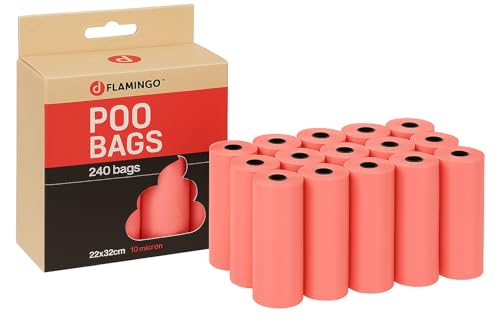Kotbeutel für Hunde – Biologisch abbaubare Hundetüten – 240 Stück – Größe 22x32 cm – Flamingo Pastellrosa Kotbeutel für Hunde – Biologisch abbaubare Hundetüten – 240 Stück – Größe 22x32 cm – Flamingo Pastellrosa von Flamingo