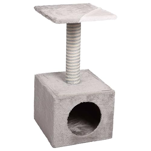 Flamingo Kratzbaum Cary – Hellbeige/Hellgrau, 61 cm | Kompakter All-in-One Kratzbaum für kleine Katzen Flamingo Kratzbaum Cary – Hellbeige/Hellgrau, 61 cm | Kompakter All-in-One Kratzbaum für kleine Katzen von Flamingo