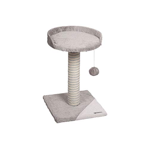 Flamingo Kratzbaum Clark – Hellbeige/Hellgrau, 45 cm | Kompakter Kratzspaß für Katzen in stilvollem Design von Flamingo