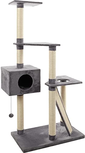 Flamingo Kratzbaum Janga – Grau, 168 cm | XXL-Spiel- & Kratzparadies für Katzen! von Flamingo