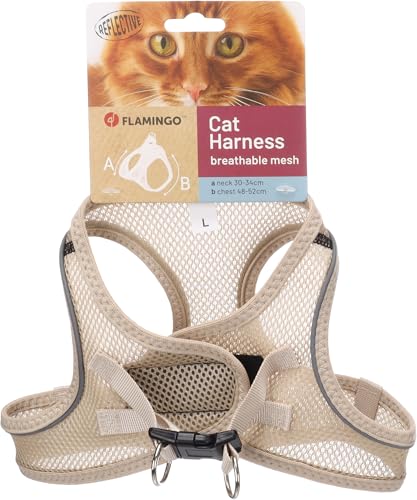 Flamingo Katze Geschirr Step&Go Berta Beige L 30-34cm 48-52cm von Flamingo