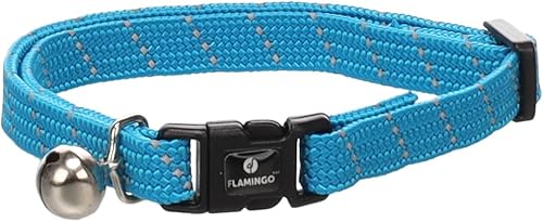 Flamingo Katze Halsband Elza Blau 20-34cm 10mm von Flamingo