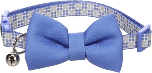 Flamingo Katzenhalsband mit Fliege Casi – Blau – 20-35 cm x 10 mm x 2 mm | Stilvoll, sicher & komfortabel! von Flamingo