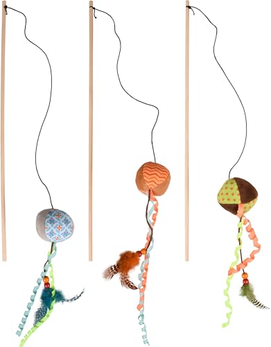 Flamingo Katzenspielzeug – Katzenangel Kirk mit Eule 40cm – Mehrfarbig – Keine Farbauswahl möglich – Holz mit Textil, Catnip, Bändern und Federn Flamingo Katzenspielzeug – Katzenangel Kirk mit Eule 40cm – Mehrfarbig – Keine Farbauswahl möglich – Holz mit Textil, Catnip, Bändern und Federn von Flamingo