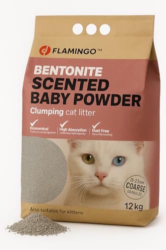 Flamingo Katzenstreu Europa – Granulat groß – Talkumduft für Babys – 12 kg für 10 Wochen – Herkunft Europa – neutralisiert unangenehme Gerüche – weich – auch für Kätzchen Flamingo Katzenstreu Europa – Granulat groß – Talkumduft für Babys – 12 kg für 10 Wochen – Herkunft Europa – neutralisiert unangenehme Gerüche – weich – auch für Kätzchen von Flamingo