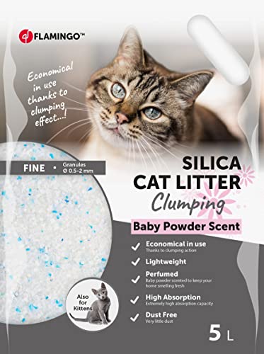 Flamingo Katzenstreu – Talkumduft für Babys – 5L für 6 Wochen – neutralisiert unangenehme Gerüche – auch für Kätzchen Flamingo Katzenstreu – Talkumduft für Babys – 5L für 6 Wochen – neutralisiert unangenehme Gerüche – auch für Kätzchen von Flamingo