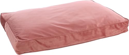 Flamingo Ergonomische Hundebett Elena Rechteckig Altrosa – A: 100 cm, B: 70 cm, C: 12 cm, Zart, Luxuriös und Stilvoll von Flamingo