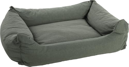 Flamingo Ergonomisches Hundebett Genève Rechteckig Dunkelgrün - 100 cm - Waschbar, Antislip, Zart, Luxuriös und Stilvoll, Passt In Jedes Interieur! von Flamingo
