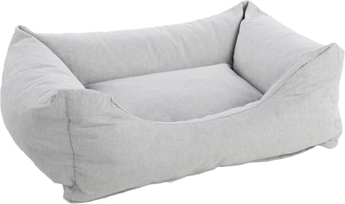 Flamingo Ergonomisches Hundebett Genève Rechteckig Grau – 65 cm - Waschbar, Antislip, Zart, Luxuriös und Stilvoll, Passt In Jedes Interieur! von Flamingo