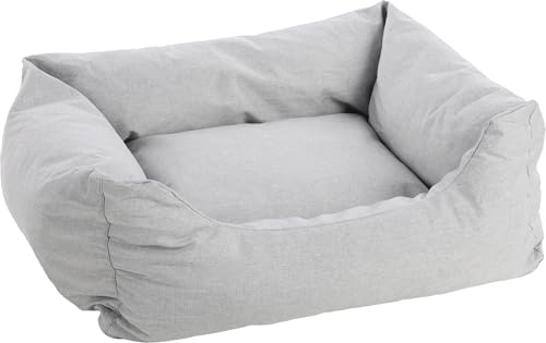 Flamingo Ergonomisches Hundebett Genève Rechteckig Grau – 80 cm - Waschbar, Antislip, Zart, Luxuriös und Stilvoll, Passt In Jedes Interieur! von Flamingo