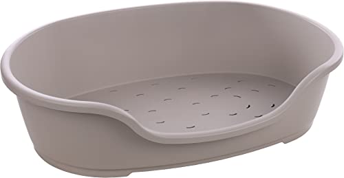 Flamingo Hundebett Tuck – Oval Grau | Größe XXXL (125 × 81 × 33,5 cm) | Praktisch, Stilvoll & Leicht zu Reinigen! von Flamingo