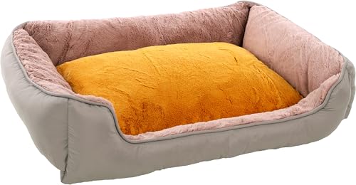 Flamingo Korb für welpe Oddi Rechteck Ocker 80x67x22cm - Abnehmbarer bezug mit reißverschluss - Waschbar - Rutschfester Boden Flamingo Korb für welpe Oddi Rechteck Ocker 80x67x22cm - Abnehmbarer bezug mit reißverschluss - Waschbar - Rutschfester Boden von Flamingo