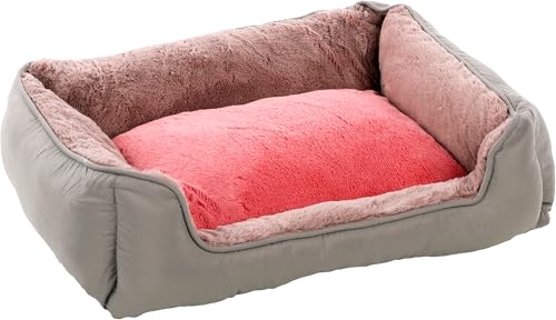 Flamingo Korb für welpe Oddi Rechteck Rosa 60x50x20cm - Abnehmbarer bezug mit reißverschluss - Waschbar - Rutschfester Boden Flamingo Korb für welpe Oddi Rechteck Rosa 60x50x20cm - Abnehmbarer bezug mit reißverschluss - Waschbar - Rutschfester Boden von Flamingo