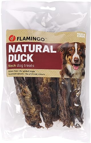 Flamingo Leckerli Hund – Natur Entenhals – 150g – glutenfrei – naturbelassen – schmackhafte Belohnung von Flamingo