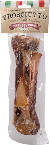 Flamingo Leckerli Hund – Snack Nature Schweinetibia mit Fleisch – 360g – kräftiger Hundesnack – glutenfrei – ohne Zuckerzusatz – aus Europa von Flamingo