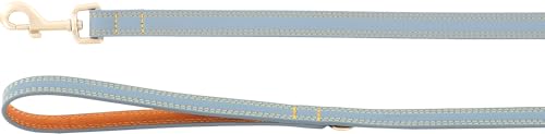 Flamingo Leine für Hund Virginia hellblau 130cm 20mm - Karabinerhaken mit einem matten goldfarbenen Finish - Mit Ring für Zubehör Flamingo Leine für Hund Virginia hellblau 130cm 20mm - Karabinerhaken mit einem matten goldfarbenen Finish - Mit Ring für Zubehör von Flamingo