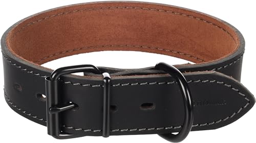Halsband Montana Leder BREIT SCHWARZ L 45-55CM 40MM Halsband Montana Leder BREIT SCHWARZ L 45-55CM 40MM von Flamingo
