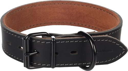 Halsband MONTANA Leder BREIT SCHWARZ M/L 39,5-49,5CM 35MM Halsband MONTANA Leder BREIT SCHWARZ M/L 39,5-49,5CM 35MM von Flamingo