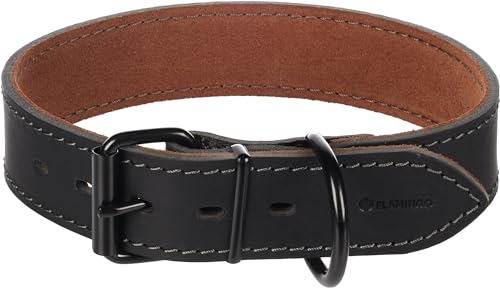 Halsband Montana Leder BREIT SCHWARZ XL 49-59CM 40MM Halsband Montana Leder BREIT SCHWARZ XL 49-59CM 40MM von Flamingo