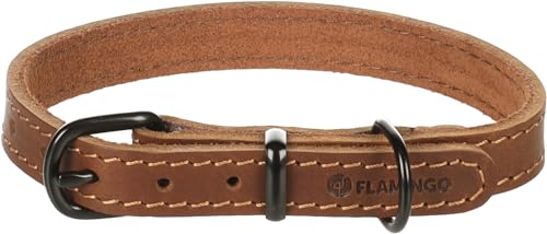 Halsband MONTANA Leder COGNAC S 29,5-35,5CM 15MM Halsband MONTANA Leder COGNAC S 29,5-35,5CM 15MM von Flamingo