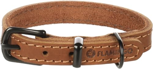 Halsband Montana Leder Cognac XS 19,5-25,5CM 12MM Halsband Montana Leder Cognac XS 19,5-25,5CM 12MM von Flamingo