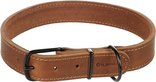Halsband Montana Leder Cognac XXL 53-63CM 28MM Halsband Montana Leder Cognac XXL 53-63CM 28MM von Flamingo