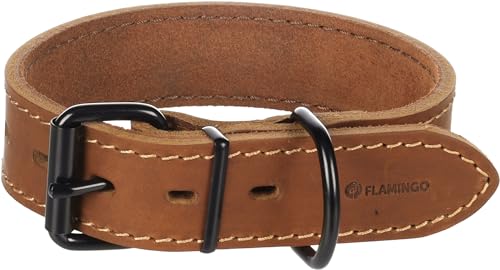Halsband Montana Leder BREIT Cognac M 35-45CM 35MM Halsband Montana Leder BREIT Cognac M 35-45CM 35MM von Flamingo