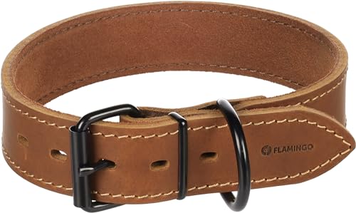 Halsband MONTANA Leder BREIT COGNAC XL 49-59CM 40MM Halsband MONTANA Leder BREIT COGNAC XL 49-59CM 40MM von Flamingo