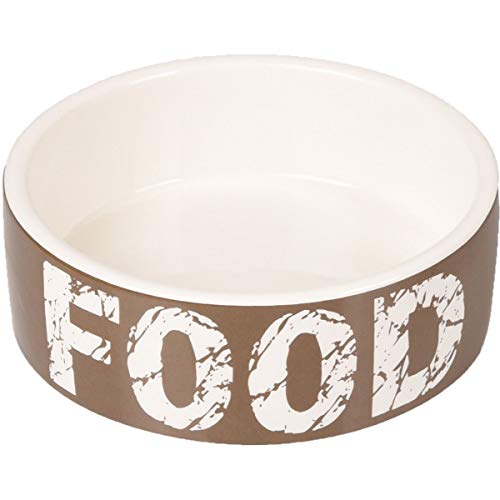 Flamingo NAPF Hund KYRA KERAMISCH Taupe/Weiss 20,5CM 1500ML von Flamingo