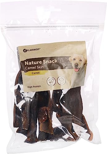Flamingo Leckerli Hund – Natur Kamelhaut – 200g – naturbelassen – ohne Zucker – aus Europa von Flamingo