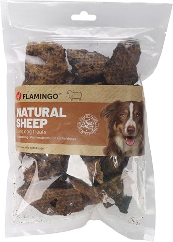 Flamingo Leckerli Hund – Snack Nature Schafslunge Flach – 150g – glutenfrei – ohne Zuckerzusatz – naturbelassene Belohnung von Flamingo