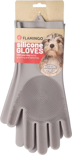 Flamingo Propo Waschhandschuh – 3-in-1 Silikonhandschuh für Hunde | Reinigt, massiert und fördert die Durchblutung! von Flamingo