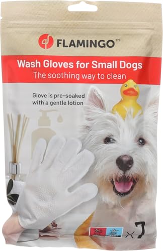 Flamingo Propy Waschhandschuh – Imprägniertes Tuch für Hunde – 7 Stück | Sanfte Reinigung ohne Wasser! von Flamingo