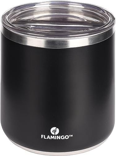 Flamingo SNACKBEHÄLTER MIT DECKEL LORA EDELSTAHL SCHWARZ 2500ML 15,5CM von Flamingo