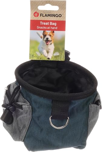 Flamingo Kotbeutelspender - Vasco Grün - Snack- und Beutelhalter - aus Polyester - mit Kordelzug, Clip und zusätzlichen Taschen - inkl. 1 Fach mit Klettverschluss und 1 mit Reißverschluss von Flamingo