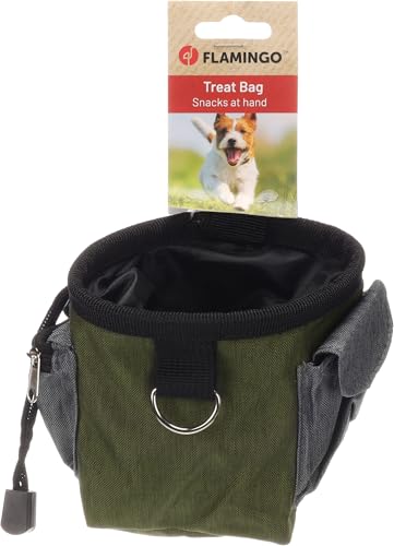 Flamingo Kotbeutelspender - Vasco Blau - Snack- und Beutelhalter - aus Polyester - mit Kordelzug, Clip und zusätzlichen Taschen - inkl. 1 Fach mit Klettverschluss und 1 mit Reißverschluss von Flamingo