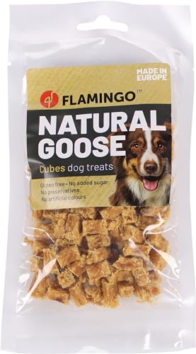 Flamingo Snack Nature Cubes mit Gans – Glutenfreie Leckereien – ohne Zuckerzusatz – ohne Farb- und Konservierungsstoffe – Produkt aus Europa von Flamingo