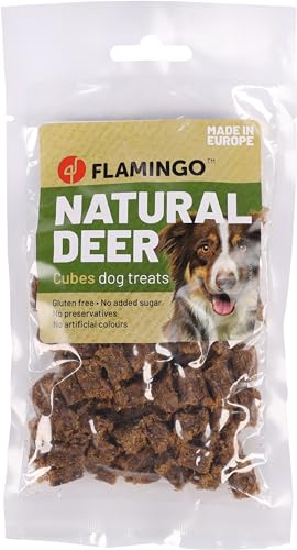 Flamingo Snack Nature Cubes mit Hirsch – Glutenfreie Leckereien – ohne Zuckerzusatz – ohne Farb- und Konservierungsstoffe – Produkt aus Europa von Flamingo