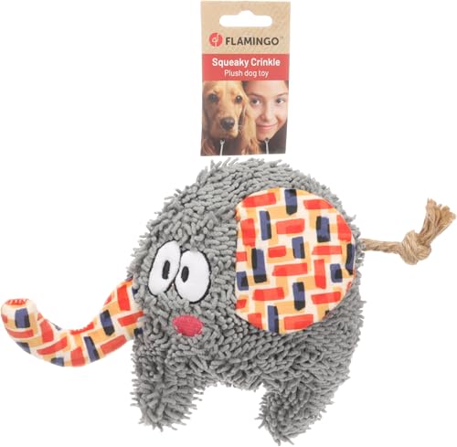 Flamingo Saffia Elefant Spielzeug mit Seil – Grau, Mit Quietscher für Extra Spielspaß – Perfekt für Hunde Flamingo Saffia Elefant Spielzeug mit Seil – Grau, Mit Quietscher für Extra Spielspaß – Perfekt für Hunde von Flamingo