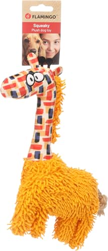 Flamingo Saffia Giraffe Spielzeug mit Seil – Ocker, Mit Quietscher für Extra Spielspaß – Perfekt für Hunde Flamingo Saffia Giraffe Spielzeug mit Seil – Ocker, Mit Quietscher für Extra Spielspaß – Perfekt für Hunde von Flamingo